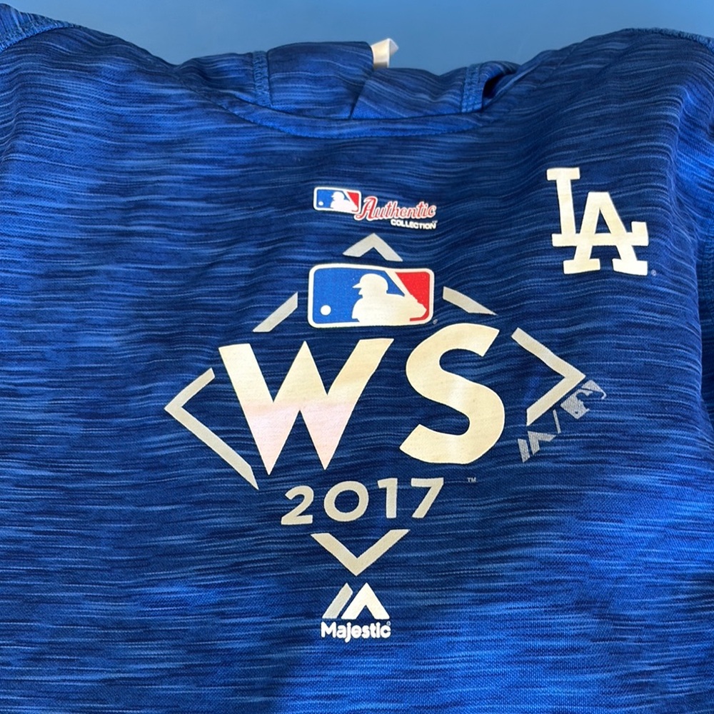 Majestic Blue Sweatshirt with Dodgers World Series Logo